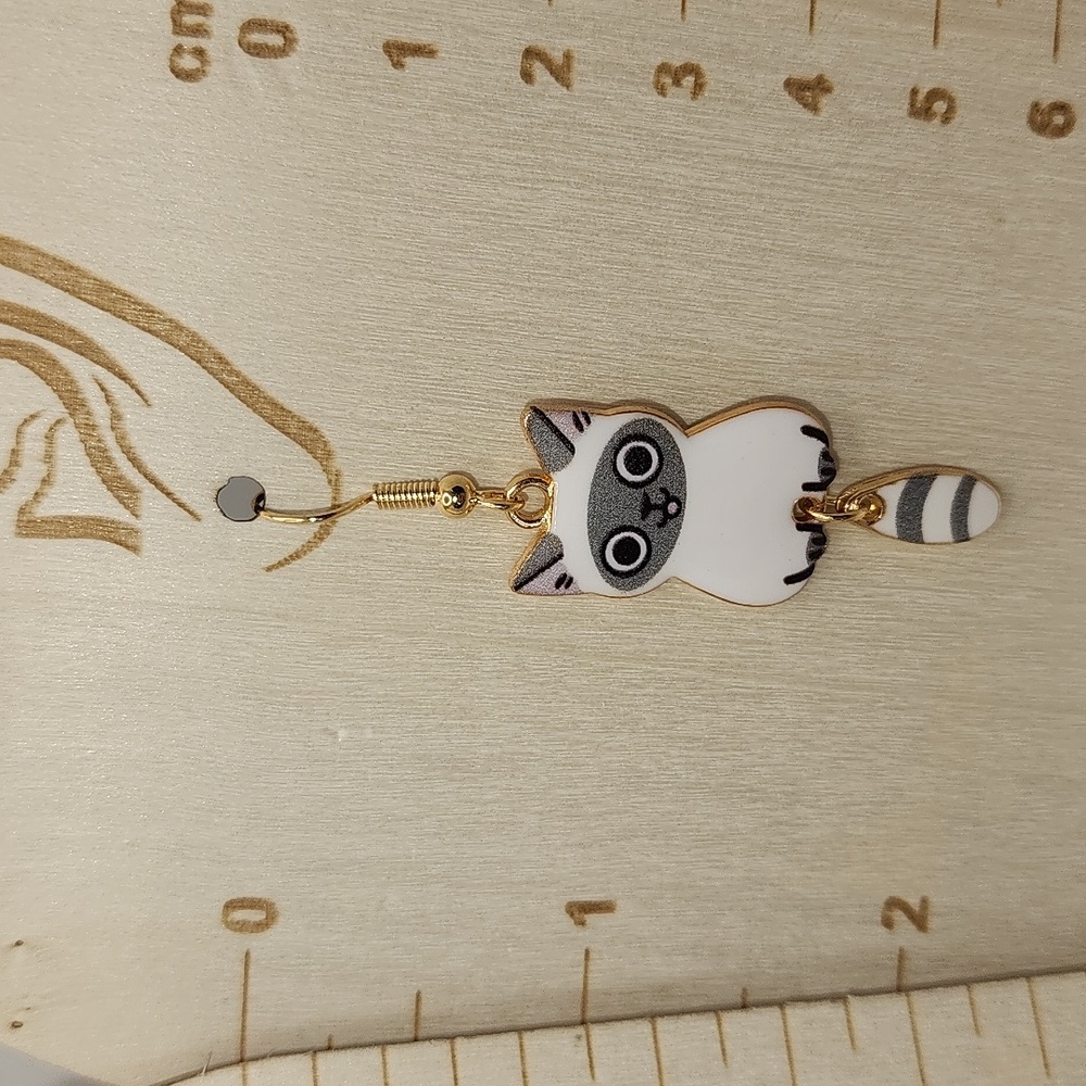 Cute Cat Earrings with Gold Accents - Picture 7 of 7